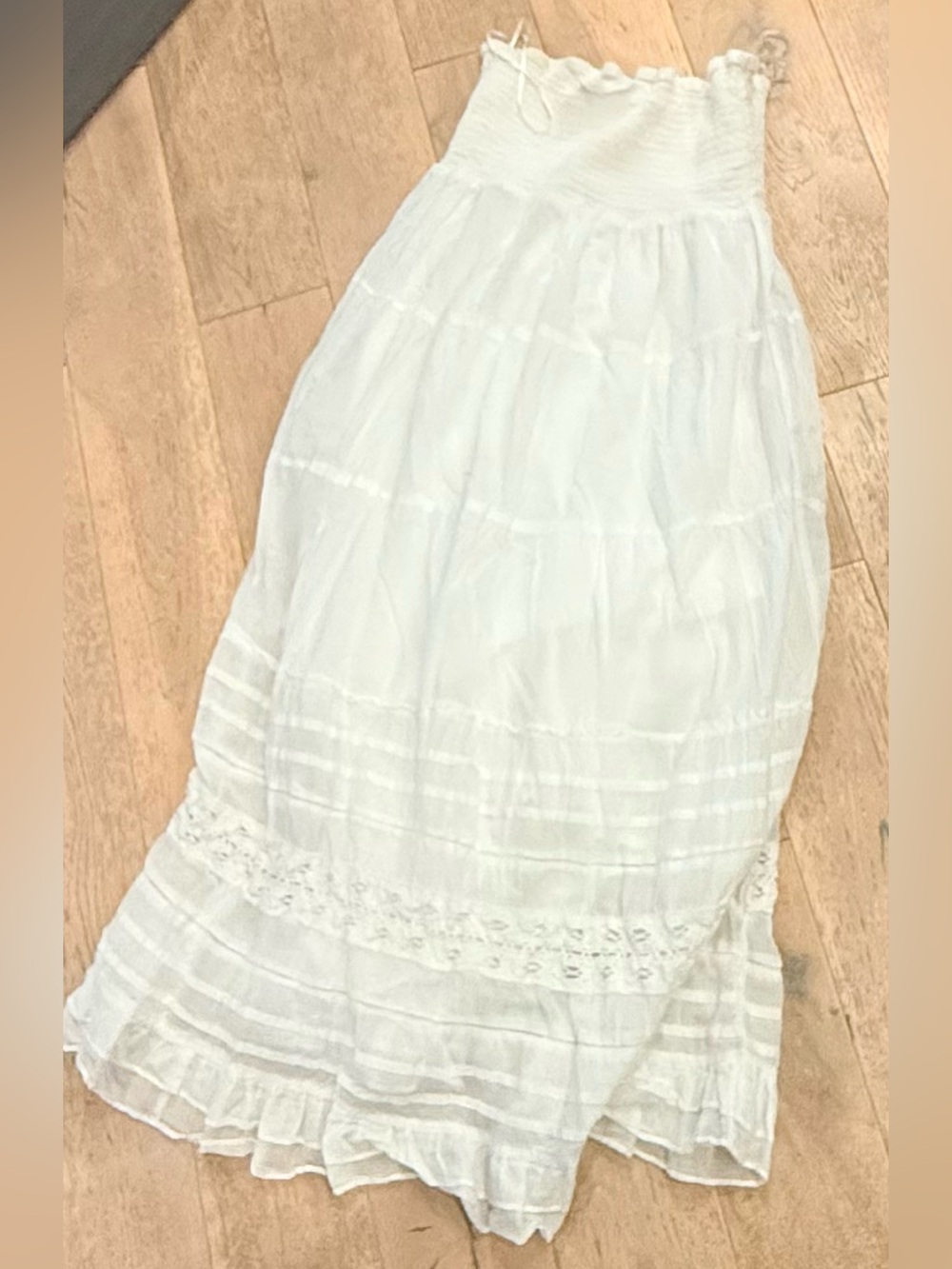 American Eagle Outfitters Boho White Tiered Maxi Dress - Picture 1 of 2